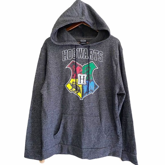 Harry Potter NWT Hogwarts Graphic Gray Hoodie